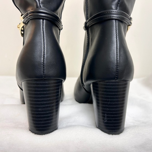 DEXFLEX COMFORT WEAVER BLACK KNEE HIGH SIDE ZIP HIGH HEEL RIDING BOOT 8.5 WIDE - Picture 5 of 12